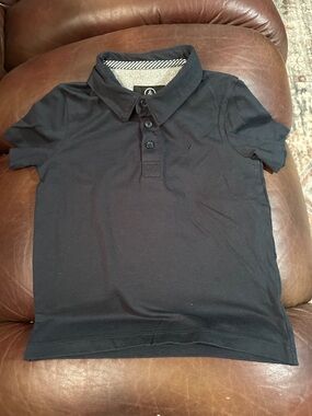 Volcom Black Polo with Striped Trim